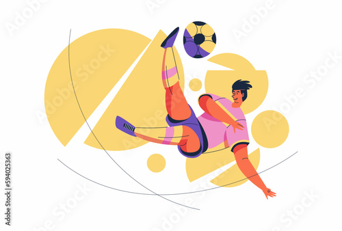 Sepak takraw Athlete man in action bicycle kick