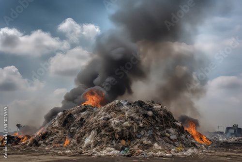 burning trash pile, generative ai