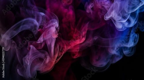 dramatic smoke and fog in contrasting vivid red, blue, and purple colors. vivid and intense abstract background or wallpaper. generative AI