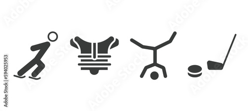 set of sport and games filled icons. sport and games glyph icons included skating, chest guard, capoeira, equipment vector.