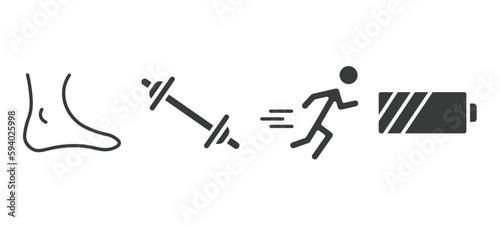set of sport and games filled icons. sport and games glyph icons included ankle, weighted bars, excersice, batter vector.