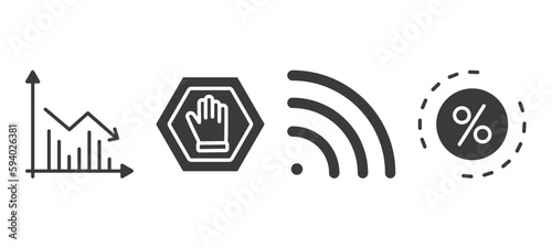 set of marketing filled icons. marketing glyph icons included marketing graph, ad blocker, rss, ratio vector.