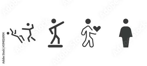 set of feeling and reaction filled icons. feeling and reaction glyph icons included helpless human, blessed human, lovely human, full vector.