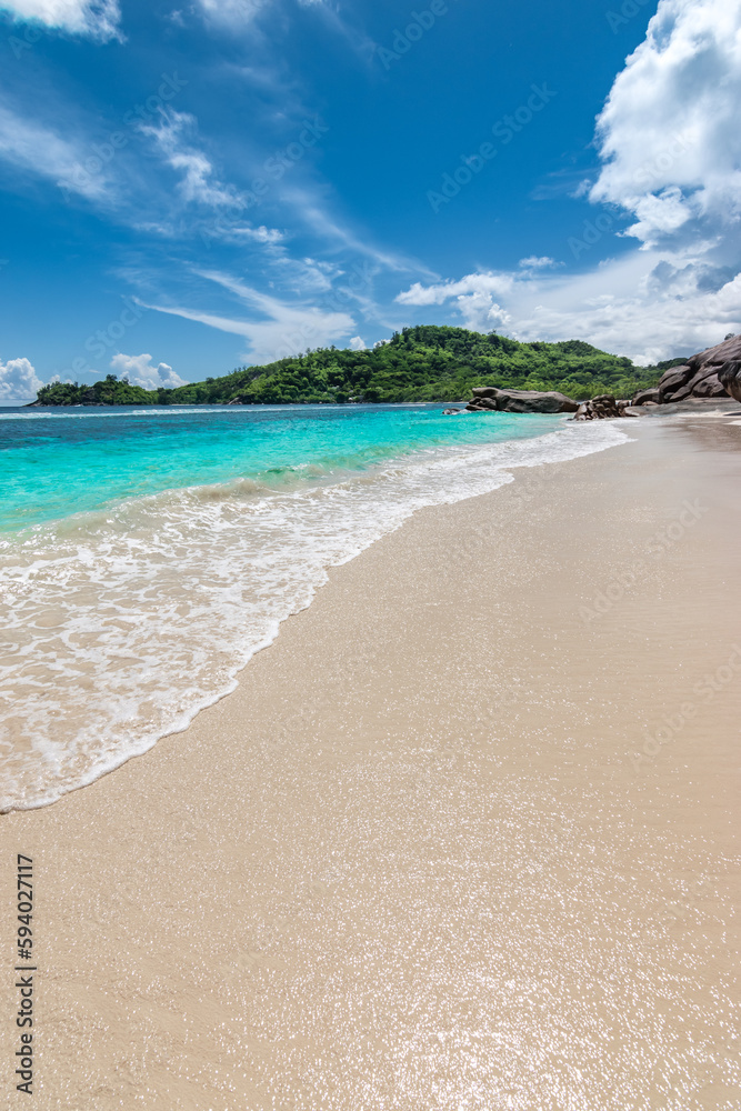 Beautiful beach at Seychelles - Mahé Island.