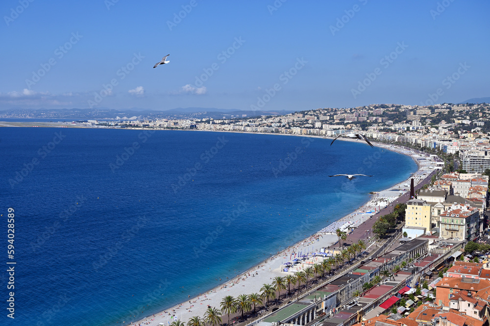 Beach Promenade des Anglais Nice France summer season