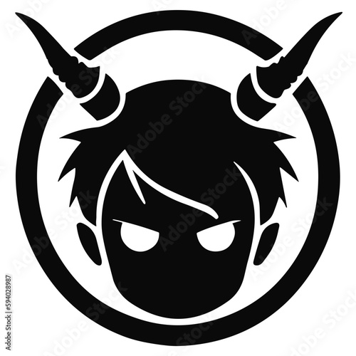 Kawaii devil head silhouette