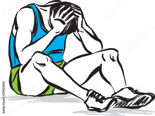 runner injury sport athlete losing competition concept vector illustration
