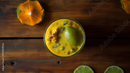 Fresh Kiwano Smoothie on a Rustic Wooden Table