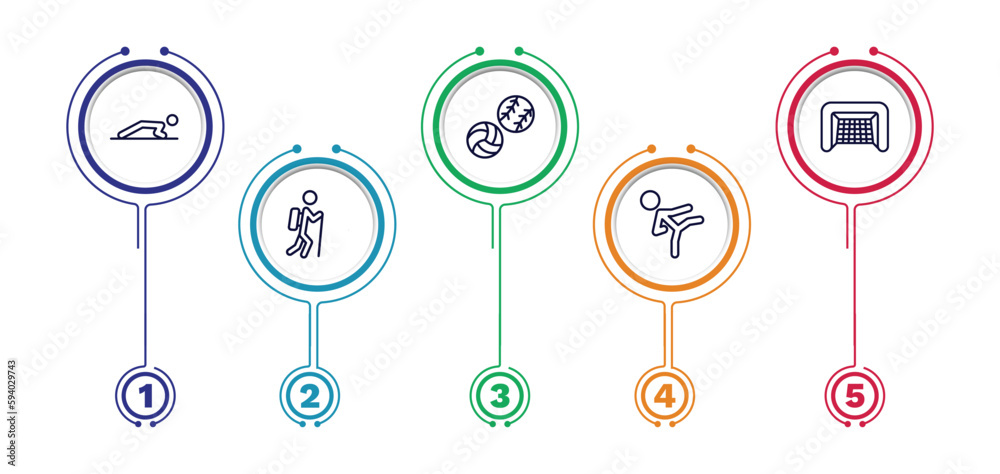 set of sport and games thin line icons. sport and games outline icons with infographic template. linear icons such as man doing pushups, balls, hockey goal, trekking, karate fighter vector. set of sport and games thin line icons. sport and games outline icons with infographic template. linear icons such as man doing pushups, balls, hockey goal, trekking, karate fighter vector.