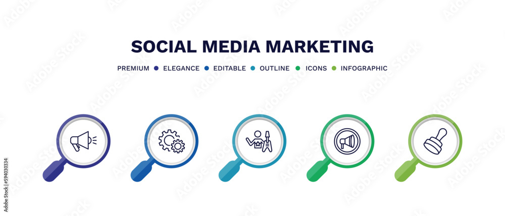 set of social media marketing thin line icons. social media marketing outline icons with infographic template. linear icons such as marketing, system, rocker, announcement, stamps vector. set of social media marketing thin line icons. social media marketing outline icons with infographic template. linear icons such as marketing, system, rocker, announcement, stamps vector.