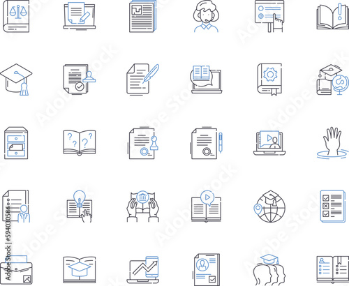 Tome and physics line icons collection. Universe, Force, Gravity, Energy, Velocity, Mass, Motion vector and linear illustration. Inertia,Quantum,Particle outline signs set