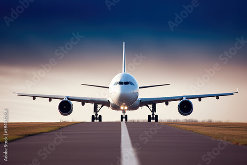 Airbus on runway , AI Generative