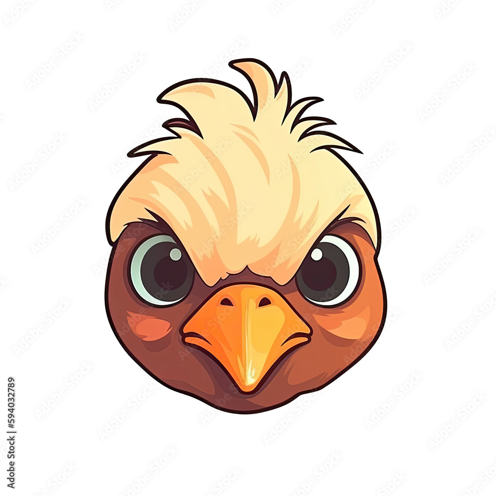 Chicken Face Sticker On Isolated Transparent Background, Png, Logo. Generative AI 