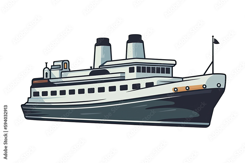 Ferry Sticker On Isolated Transparent Background, Png, Logo. Generative AI 