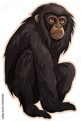 Howler Monkey Sticker On Isolated Transparent Background, Png, Logo. Generative AI 
