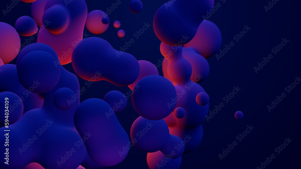 Metaverse 3d render morphing animation pink purple abstract metaball ...
