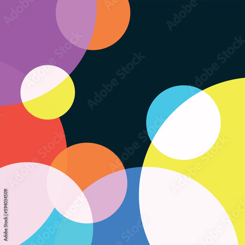round glowing lights on a blue background, light reflection, vector illustration abstraction