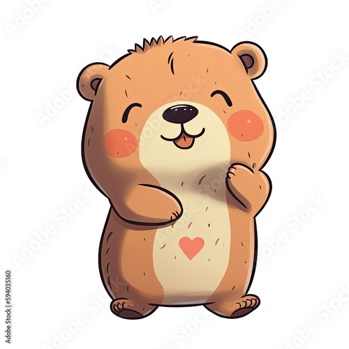 Love Bear Sticker On Isolated Transparent Background  Png  Logo. Generative AI