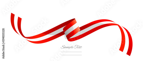Austrian flag ribbon vector illustration. Austria flag ribbon on abstract isolated on white color background