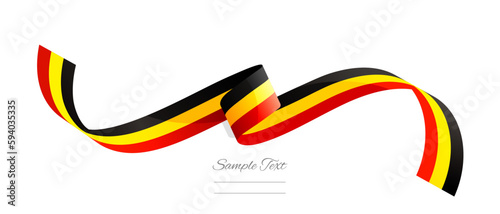 Belgian flag ribbon vector illustration. Belgium flag ribbon on abstract isolated on white color background