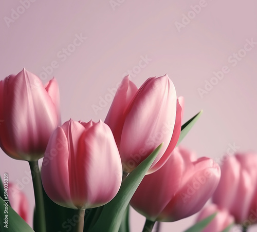 Pink tulips spring flower background Symbols of love for Happy Women s
