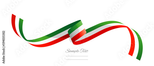 Italian flag ribbon vector illustration. Italy flag ribbon on abstract isolated on white color background