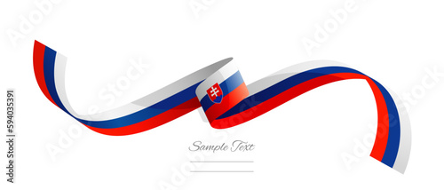Photography Slovak flag ribbon vector illustration