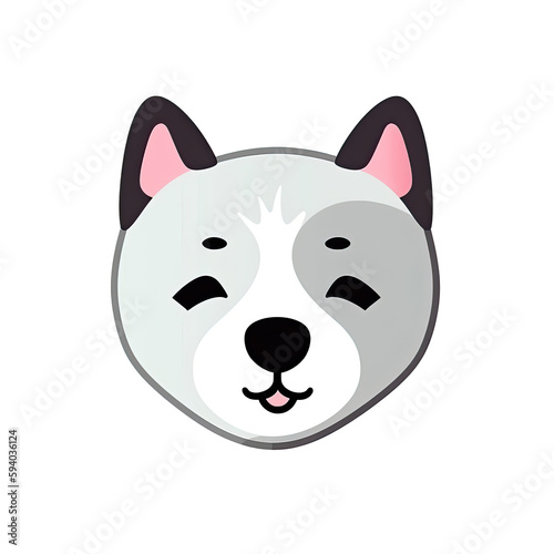Love Dog Face Sticker On Isolated Tansparent Background, Png, Logo. Generative AI photo