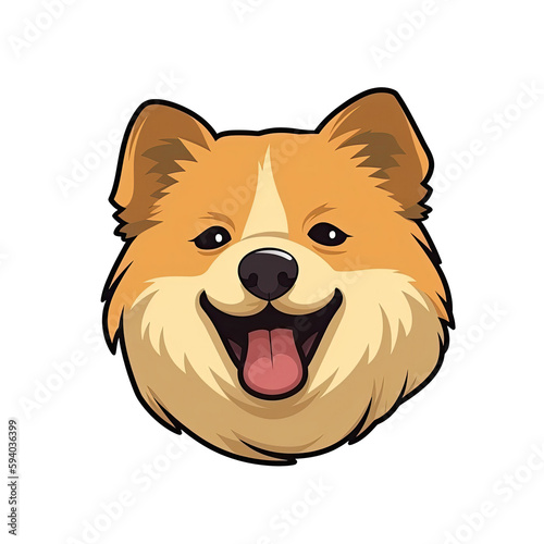 Proud Dog Face Sticker On Isolated Tansparent Background  Png  Logo. Generative AI