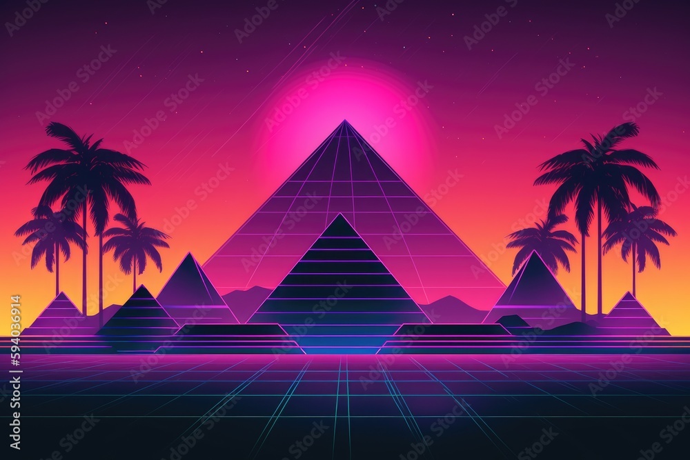 Futuristic Synthwave Pyramid 