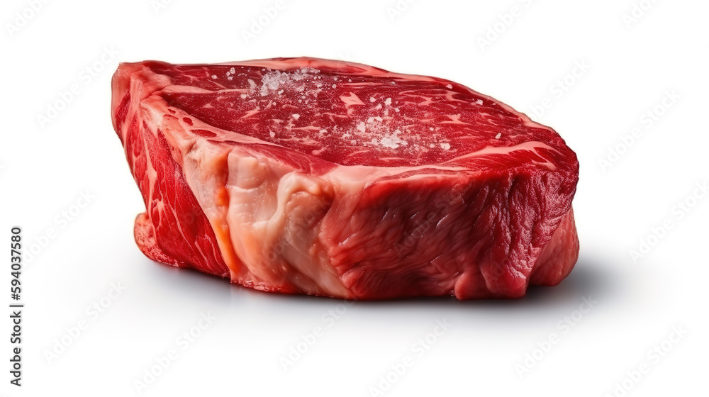 Fototapeta premium Meat steak isolate. Created, Bright color. Generative Ai