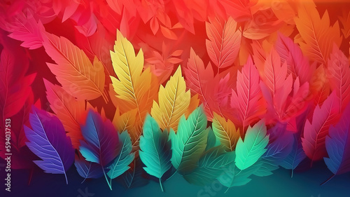 Free vector paper autumn leaves colorful background. Generative Ai