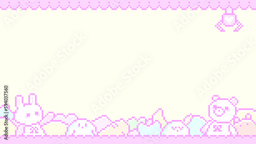 ピクセルアートなクレーンゲームのフレーム♡