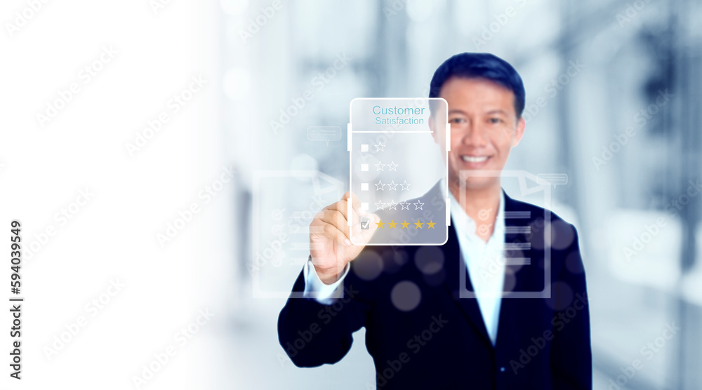 Businessman working with laptop computer with icons Businessman working with laptop computer with icons
