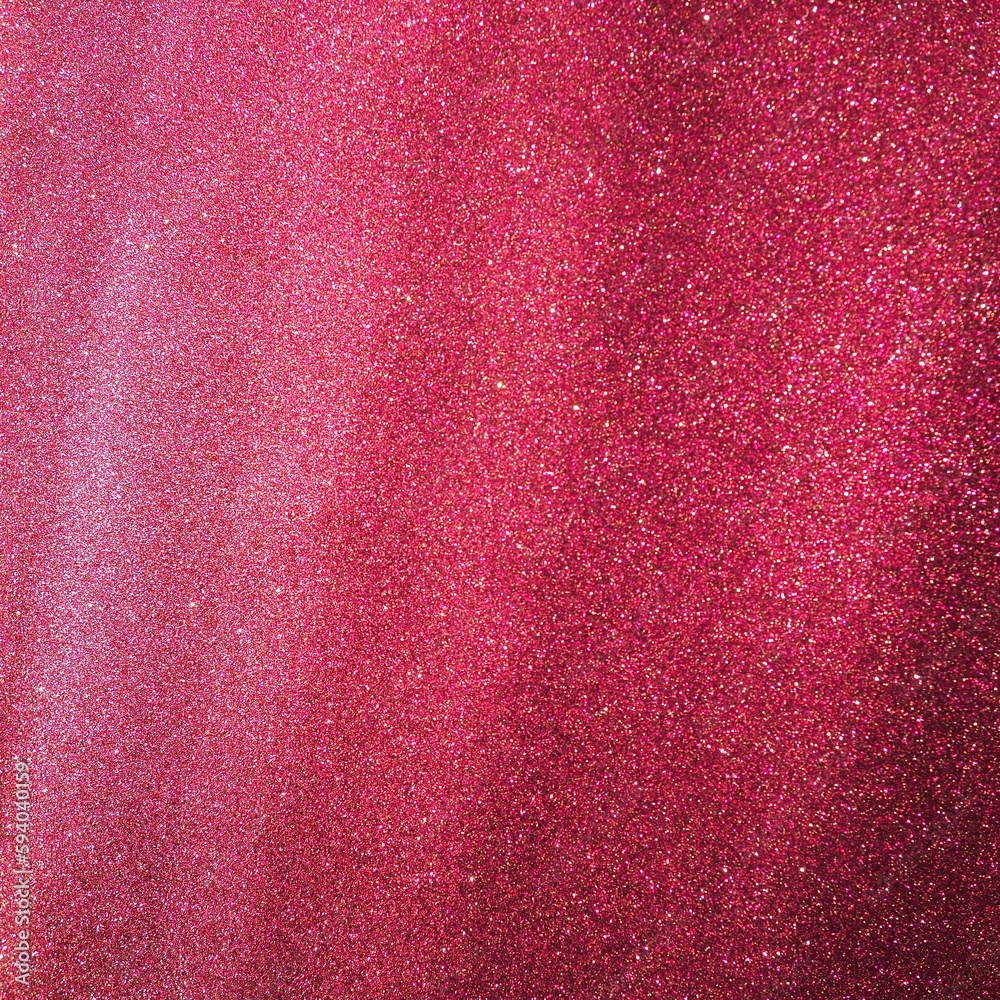 Bokeh light of pink glitters. Magenta glitter texture background. Sparkling glitter wrapping paper with sequins and sparkles. Festive purple bokeh and glitter. Diagonal stripes and waves