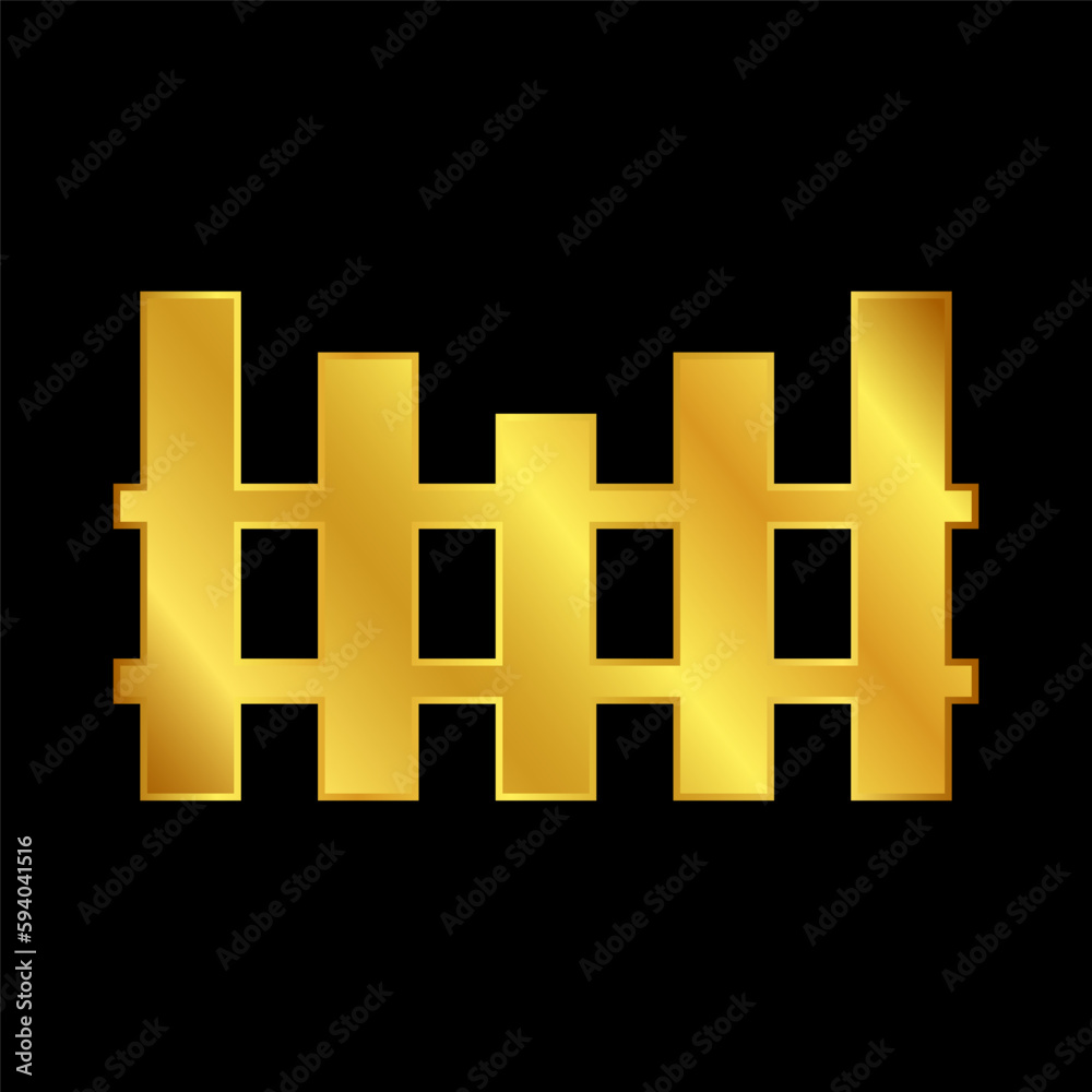 Obraz premium fence icon in gold colored