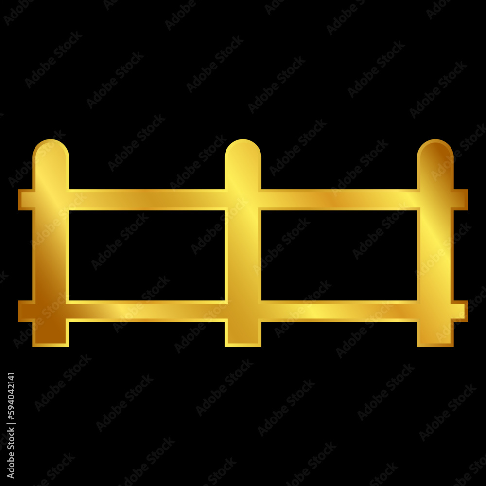 Fototapeta premium fence icon in gold colored