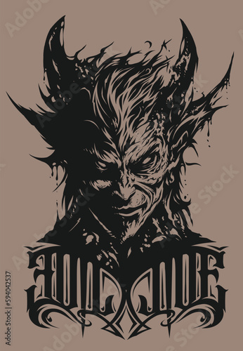 Evil Live. Vector demon head