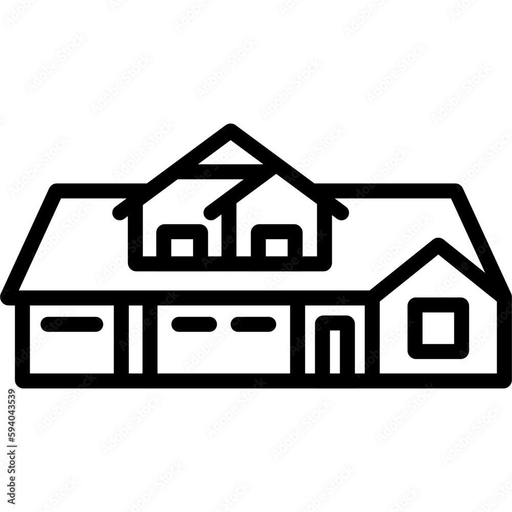 Houses flat line icons set. Houses flat line icons set.