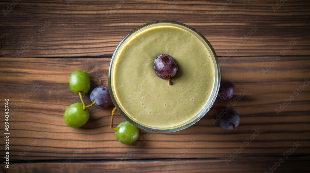 Fresh Olive Smoothie on a Rustic Wooden Table Fresh Olive Smoothie on a Rustic Wooden Table