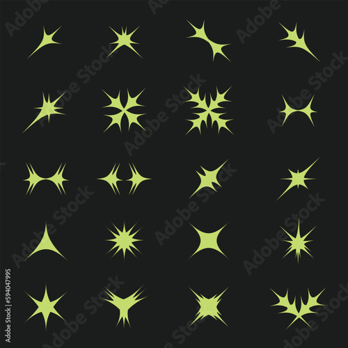 Retro futuristic y2k shapes elements collection. Abstract graphic geometric symbols and objects in y2k style. Hipster graphic objects for logo, notes, posters, banners, sticker, web, business cards