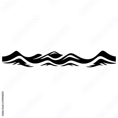 Wallpaper Mural Waves Logo Monochrome Design Style