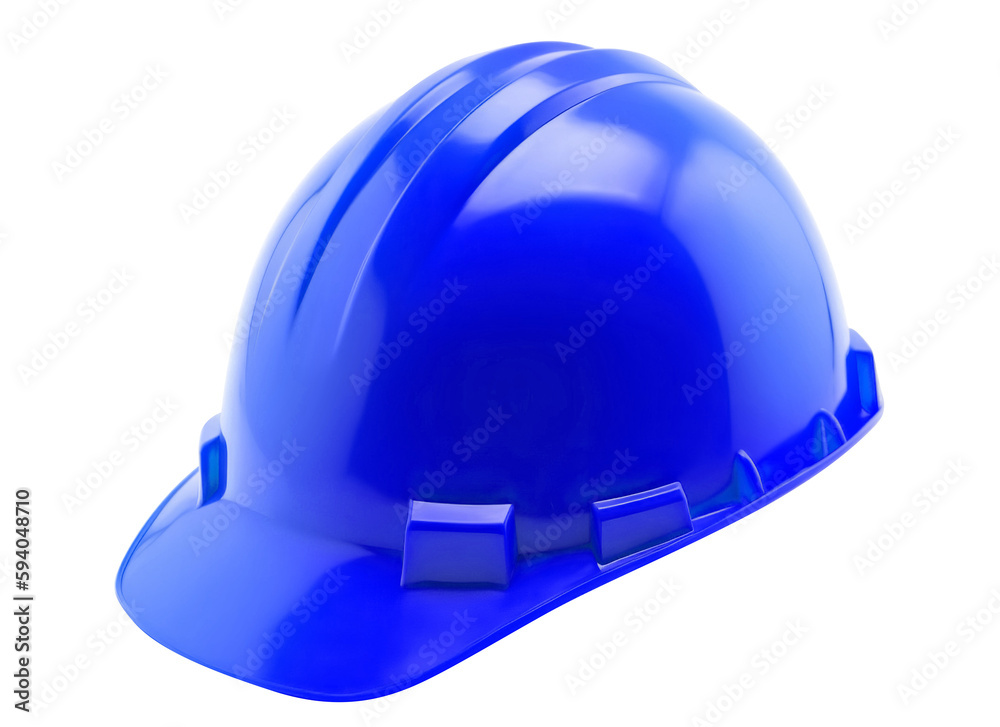 Fototapeta premium Blue safety helmet or worker's hardhat, cut out