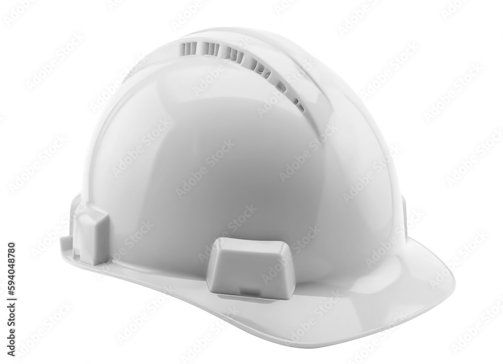 White safety helmet or worker's hardhat, cut out White safety helmet or worker's hardhat, cut out