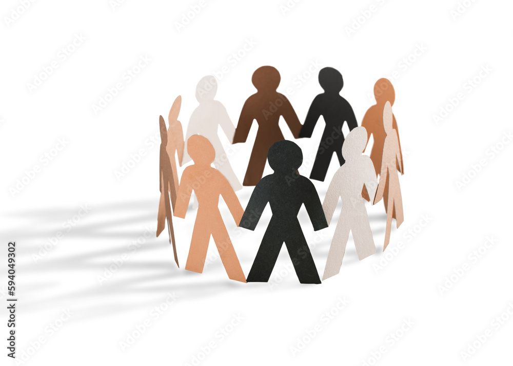 Paper People in a Circle Holding Hands Paper People in a Circle Holding Hands