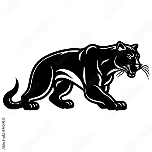 Panther Logo Monochrome Design Style 