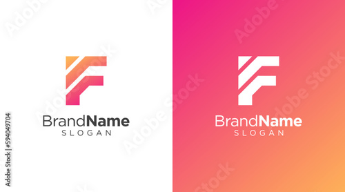 Letter F modern logo design for various types of businesses and company photo