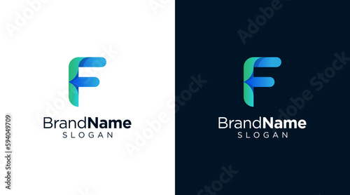 Letter F modern logo design for various types of businesses and company