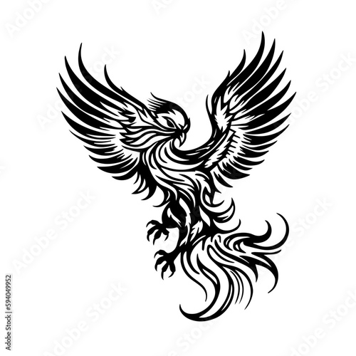 Phoenix Logo Monochrome Design Style 