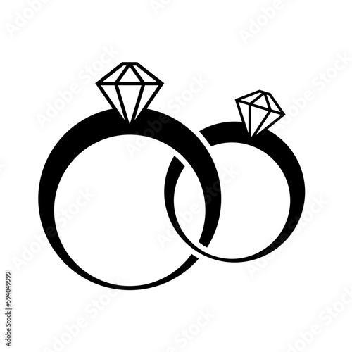 diamond ring icon vector logo template